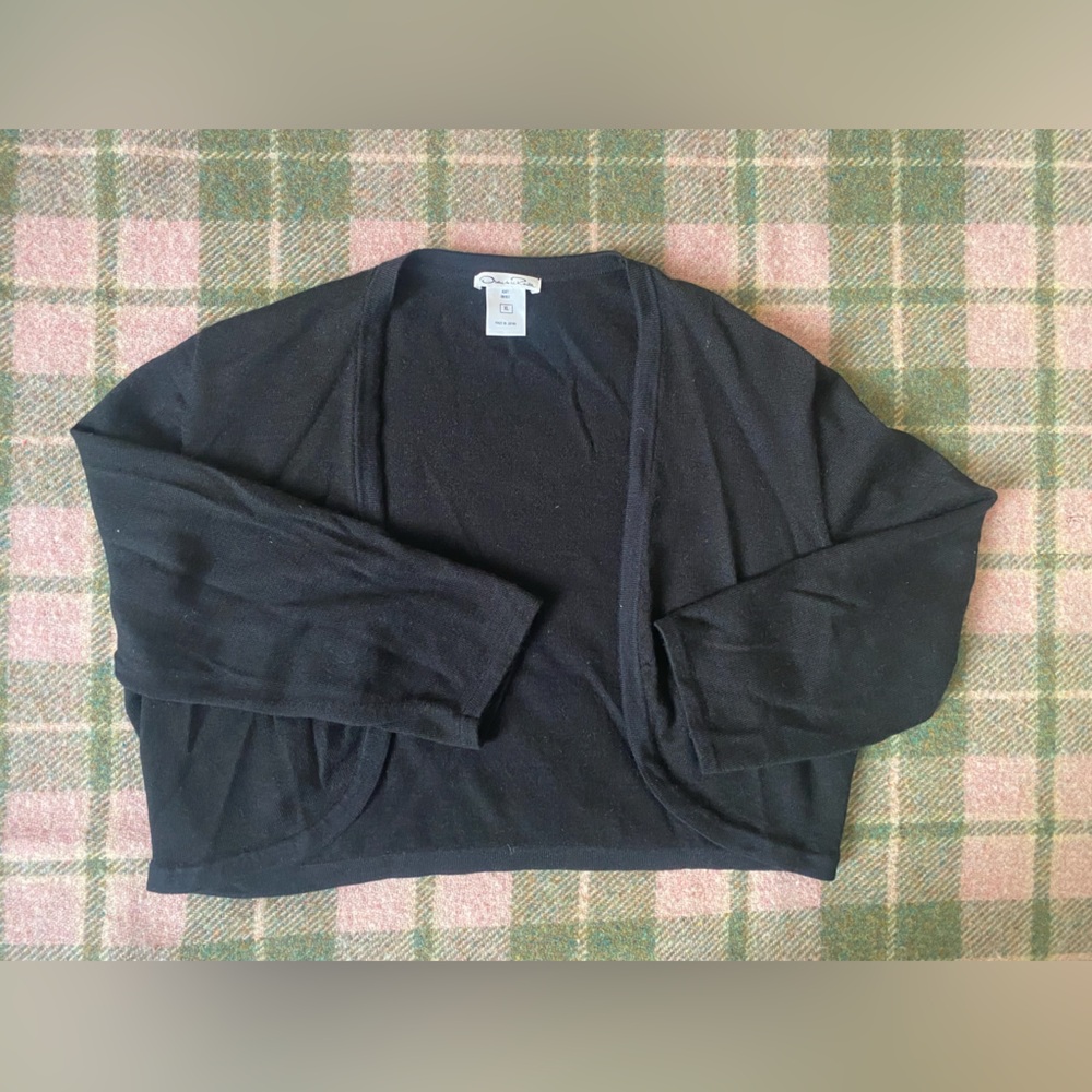 Oscar de la Renta Black Cashmere Cardigan